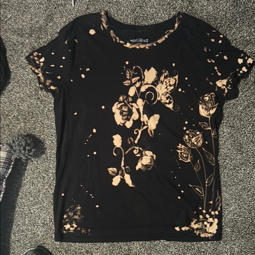 Black Floral Women's Top